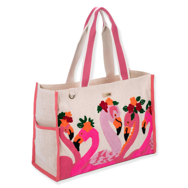 sun n sand Floral Flamingos - Shoulder Tote - Sun N Sand - SNS7060