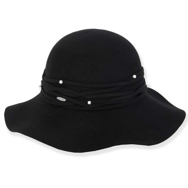 Sun N Sand Frost | Women's Wool Felt Floppy Self Trim With Pearls | AD1588