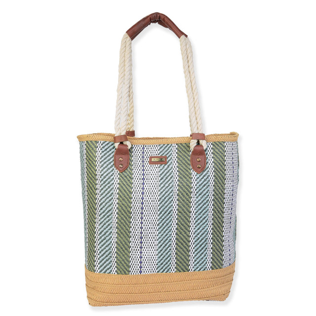 sun n sand Green Paper Straw Shoulder Tote | CE6606 B