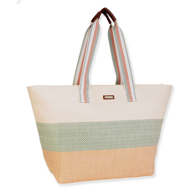 Sun N Sand Green Paper Straw Shoulder Tote | CE6666 B