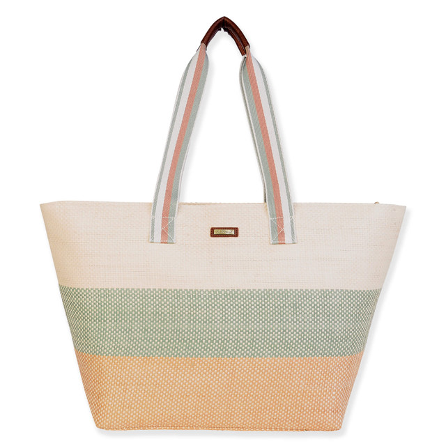 sun n sand Green Paper Straw Shoulder Tote | CE6666 B