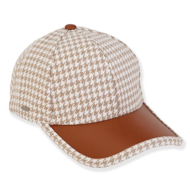 Sun N Sand Griffin | Women's Poly Fabric Faux Leather Brim Ball Cap | AD1546