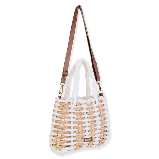 Sun N Sand Ivory Cotton Rope/Straw Crossbody | CE6717