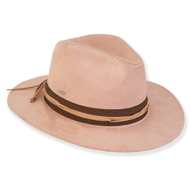 Sun N Sand Ivy | Women's Poly Fabric Safari Faux Suede Trim | AD1606