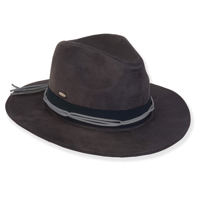 sun n sand Ivy | Women's Poly Fabric Safari Faux Suede Trim | AD1606