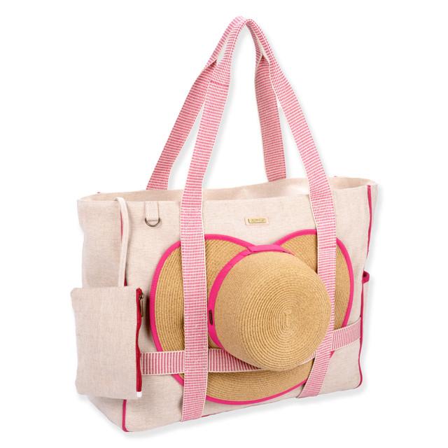 sun n sand Jetsetter Stripes | Shoulder Tote with Hat Carrier and Luggage Strap | Sun N Sand | SNS7240 | Hat Prop - NOT INCLUDED