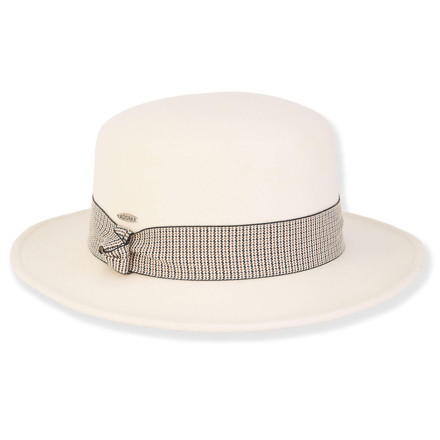 sun n sand Jora | Women's Wool Felt Boater Grosgrain Trim | AD1603 sun n sand Jora | Women's Wool Felt Boater Grosgrain Trim | AD1603