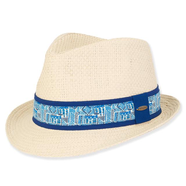 sun n sand Josiah | Young Boy Paper Straw Fedora Hat | HK488