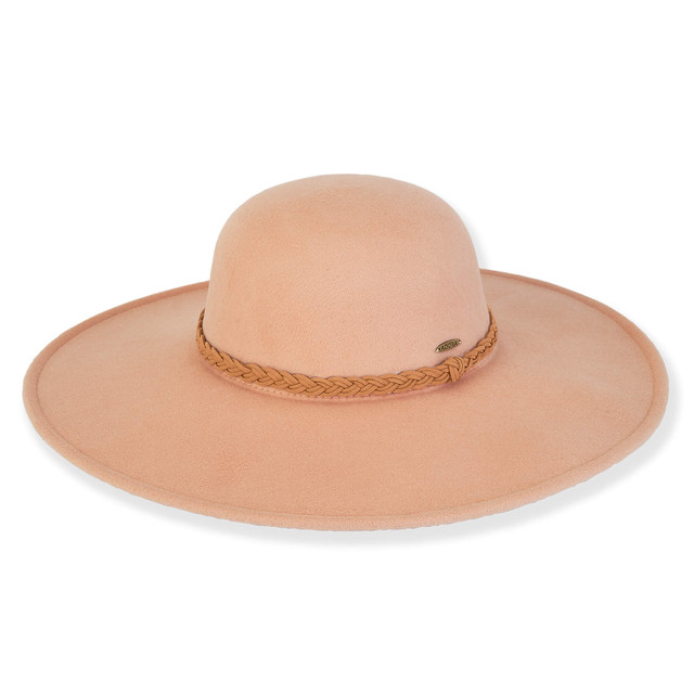 Sun N Sand Juniper | Women's Poly Felt Floppy Braided Faux Suede | AD1583
