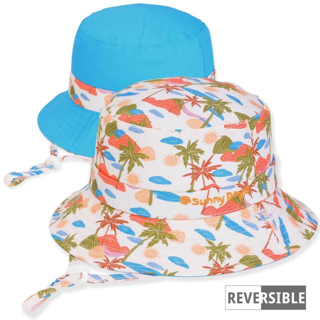 sun n sand Kid's Hats | Infant Boy | Palm Tree Poly Cotton Bucket Brim 2