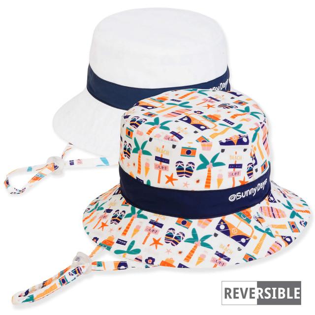 sun n sand Kid's Hats | Infant Boy | Vacation Collage Poly Cotton Bucket Brim 2