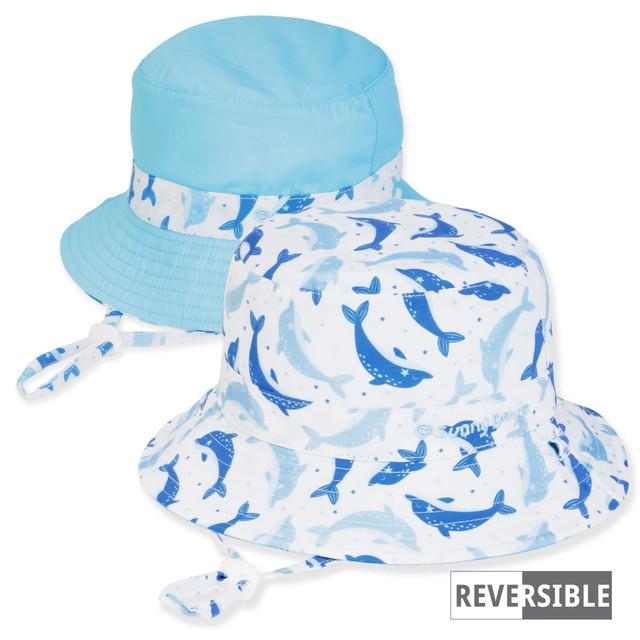 sun n sand Kid's Hats | Infant Girl | Dolphin Poly Cotton Bucket Brim 1.75