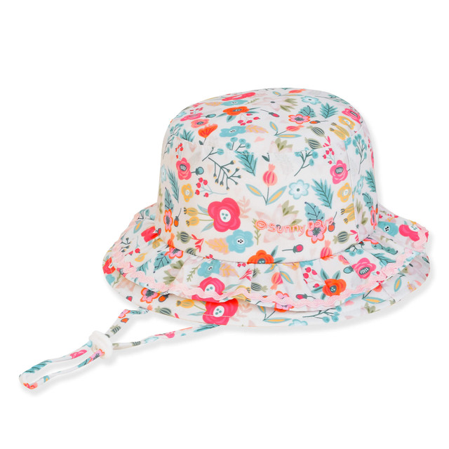 sun n sand Kid's Hats | Infant Girl | Floral Poly Cotton Bucket Brim 2