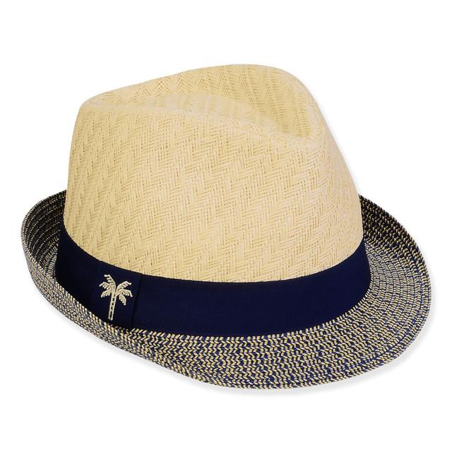 sun n sand Kid's Hats | Young Boy | Neutral Paper Straw Fedora Brim 1.5