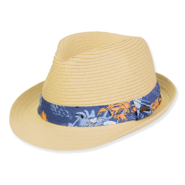 Sun N Sand Kid's Hats | Young Boy | Neutral Paperbraid Fedora Brim 1.75
