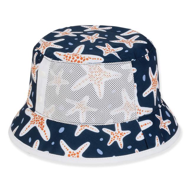 Sun N Sand Kid's Hats | Young Boy | Starfish Poly Cotton Bucket Brim 2.25