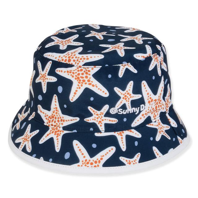 sun n sand Kid's Hats | Young Boy | Starfish Poly Cotton Bucket Brim 2.25