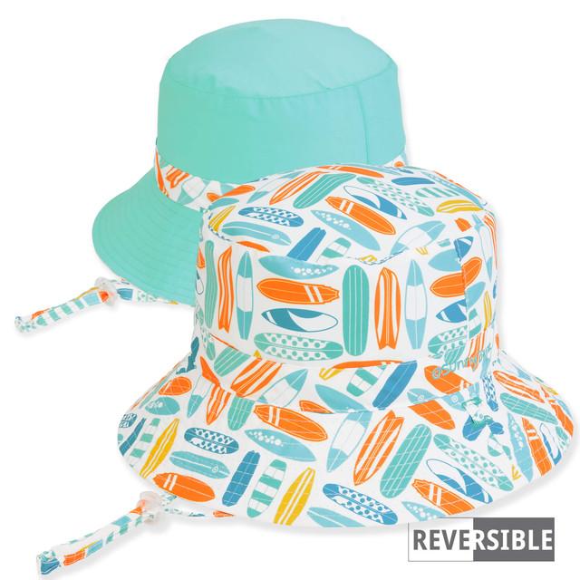 sun n sand Kid's Hats | Young Boy | Surfboard Poly Cotton Bucket Brim 2.5