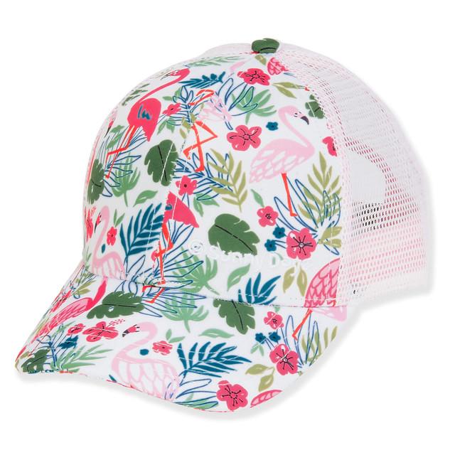 sun n sand Kid's Hats | Young Girl | Flamingo Polyester Trucker Cap Brim 2.5