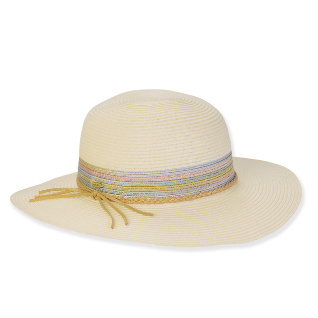 Sun N Sand Kid's Hats | Young Girl | Ivory Paperbraid Floppy Brim 3