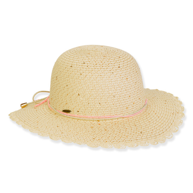 sun n sand Kid's Hats | Young Girl | Neutral Paperbraid Floppy Brim 3