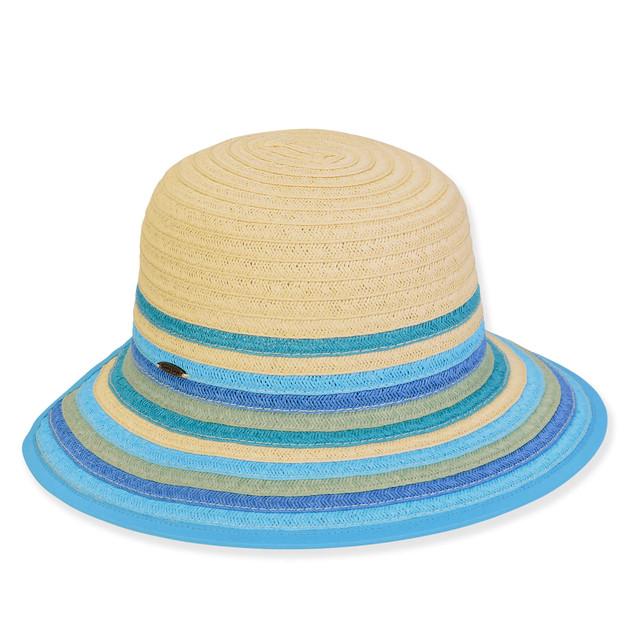 Sun N Sand Kid's Hats | Young Girl | Turquoise Paperbraid Backless Brim 2.75