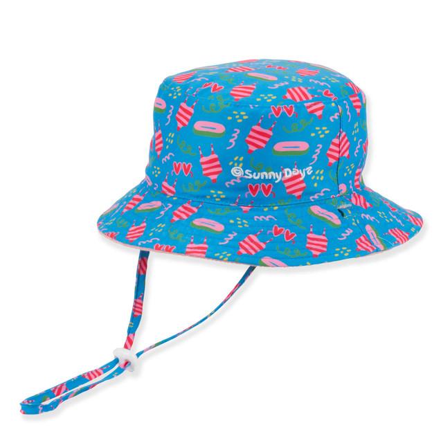 sun n sand Kids Infant Girls Bucket Hat | Reversible | UPF 50+ | Sunny Dayz | HK553