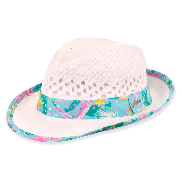 sun n sand Kids Infant Girls Fedora Hat | Adjustable | UPF 50+ | Sunny Dayz | HK547