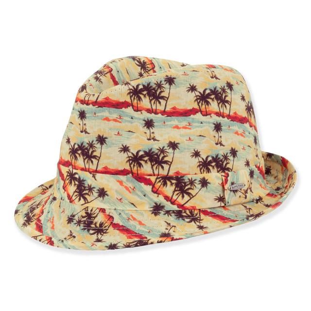 sun n sand Kids Young Boy Fedora Hat | Adjustable | UPF 50+ | Sunny Dayz | HK576