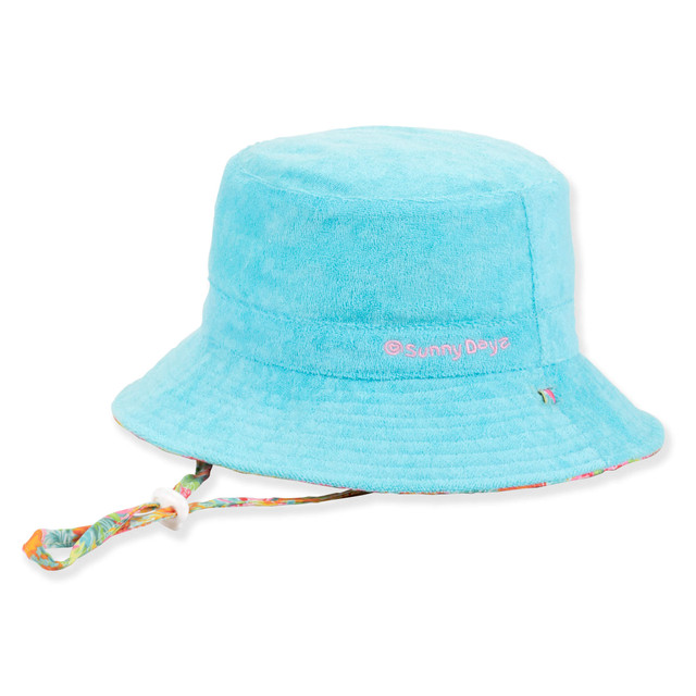 Sun N Sand Kids Young Girls Bucket Hat | Reversible | UPF 50+ | Sunny Dayz | HK558