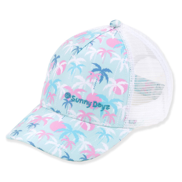 sun n sand Kids Young Girls Trucker Ball Cap | Adjustable Hook and Loop | UPF 50+ | Sunny Dayz | HK561