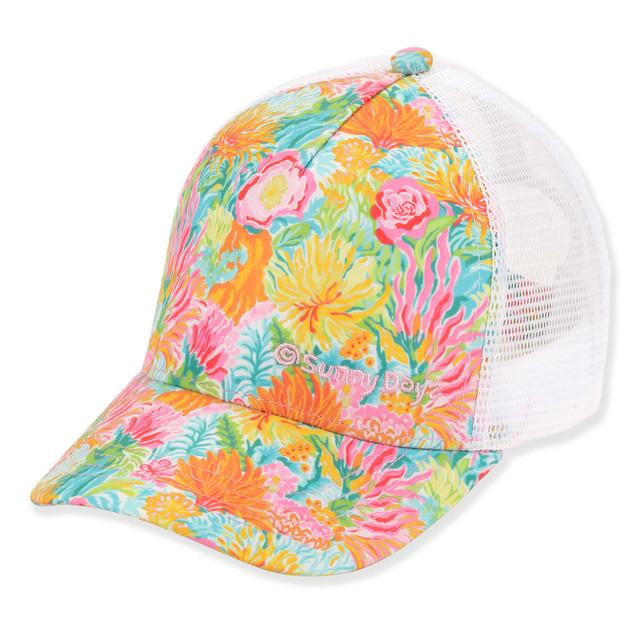 sun n sand Kids Young Girls Trucker Ball Cap | Adjustable Hook and Loop | UPF 50+ | Sunny Dayz | HK559