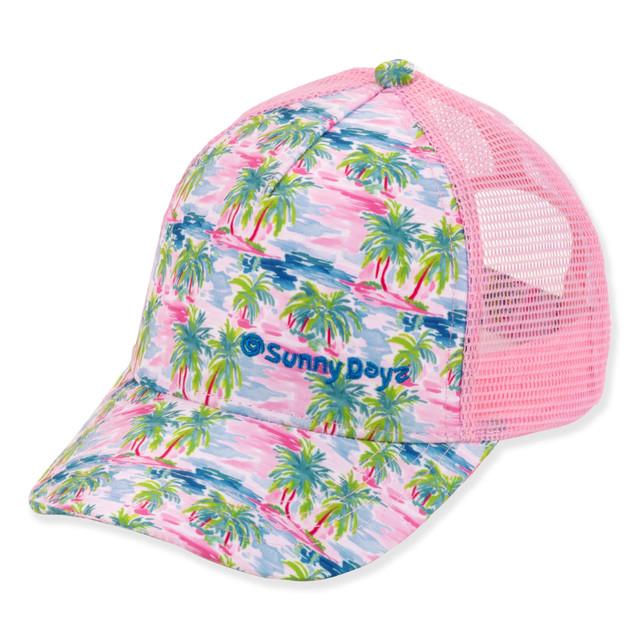 sun n sand Kids Young Girls Trucker Ball Cap | Adjustable Hook and Loop | UPF 50+ | Sunny Dayz | HK562