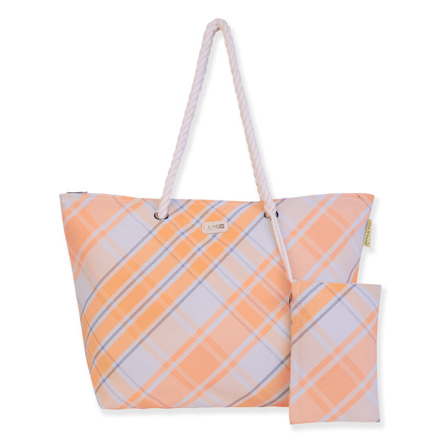 sun n sand Light Orange PP Straw Shoulder Tote | CE6660 B