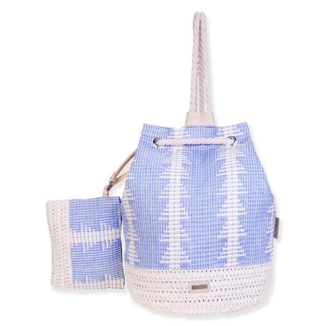 sun n sand Light Purple Paper Straw Backpack | CE6623 B
