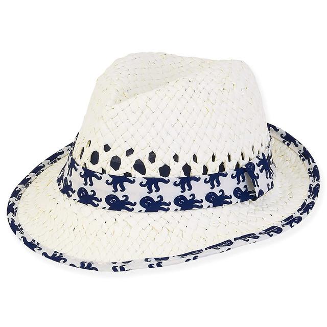 sun n sand Lincoln | Infant Boy Paper Straw Fedora Hat | HK469