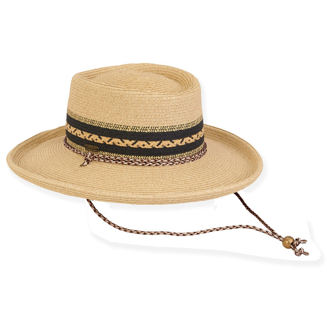 Sun N Sand Maslin | Women's Paper Braid Gambler Hat | HH2933