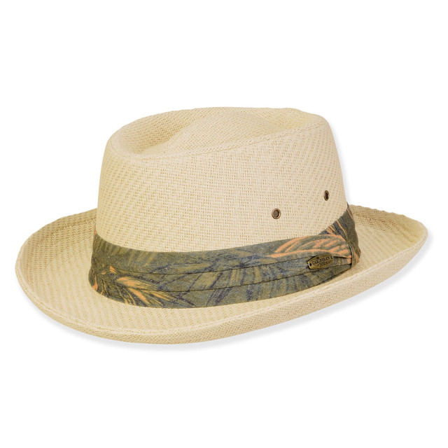 sun n sand Men's Hats | Beige Paper Straw Fedora Brim 2.5