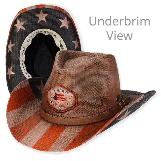 sun n sand Men's Hats | Brown Paper Straw Western Brim 3.5