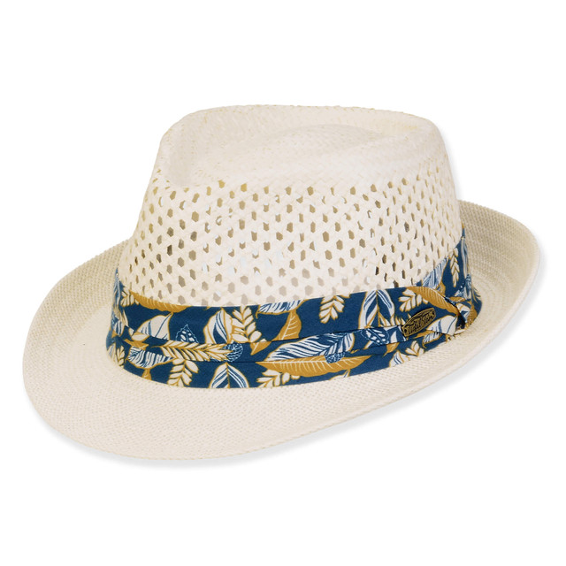 sun n sand Men's Hats | Ivory Paper Straw Fedora Brim 2