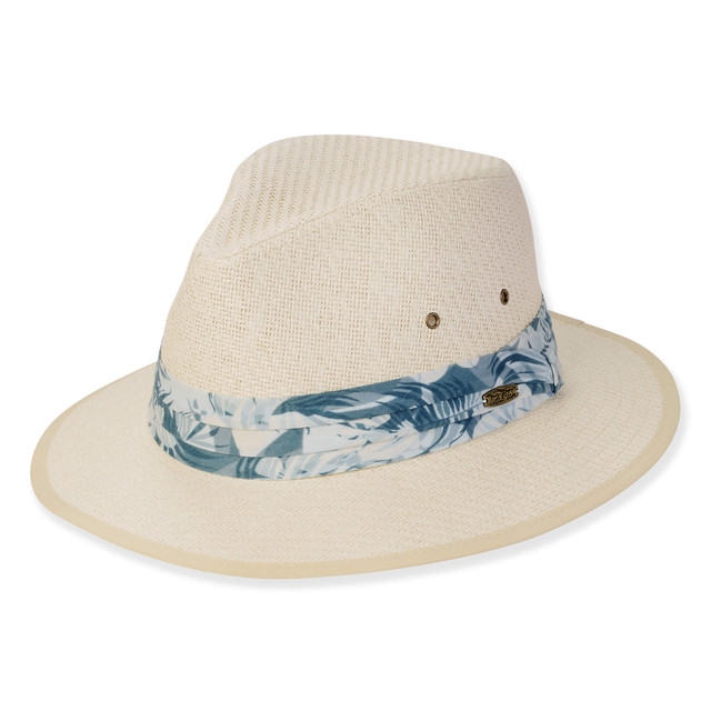 sun n sand Men's Hats | Ivory Paper Straw Safari Brim 2.5