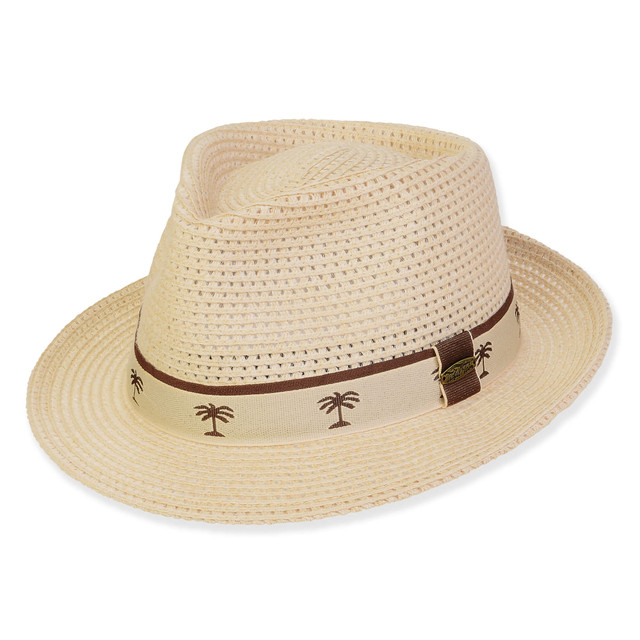 sun n sand Men's Hats | Ivory Polyester Fedora Brim 2