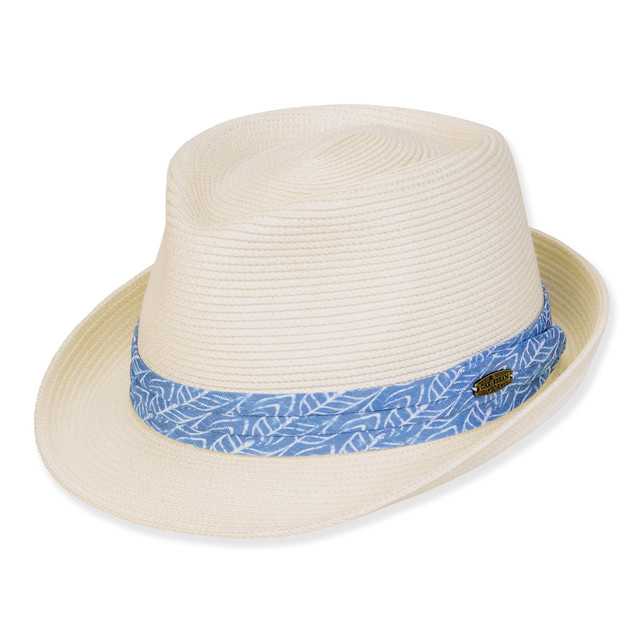sun n sand Men's Hats | Ivory PP Straw/Paper Straw Fedora Brim 2