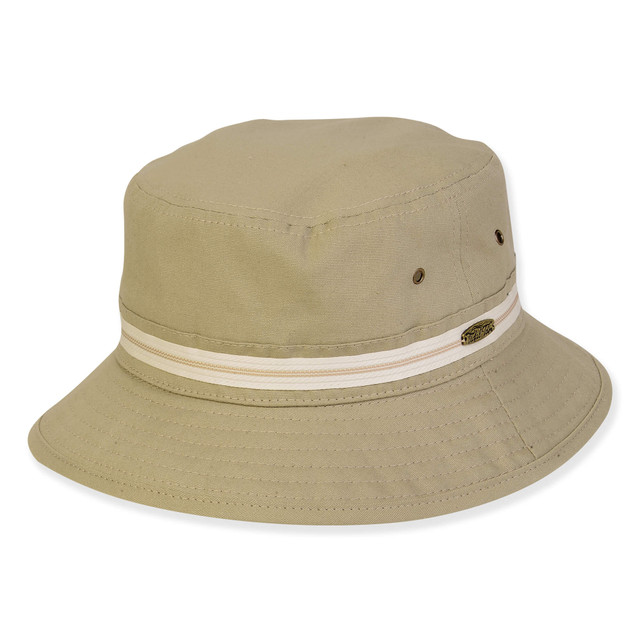 sun n sand Men's Hats | Light Green Cotton Bucket Brim 2.5