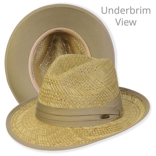 sun n sand Men's Hats | Light Green Rush Straw Fedora Brim 2.5