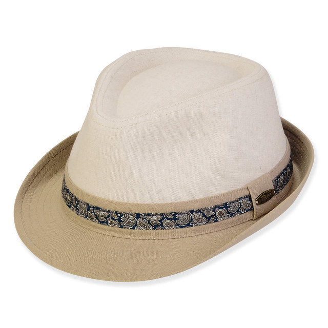 sun n sand Men's Hats | Men's TT Cotton/Linen Fedora & Safari | Tidal Tom | HTT1206 ML