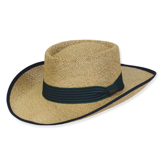 sun n sand Men's Hats | Neutral Paper Straw (Faux Seagrass) Gambler Brim 3.5