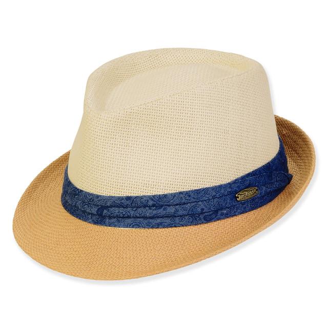 sun n sand Men's Hats | Neutral Paper Straw Fedora Brim 2