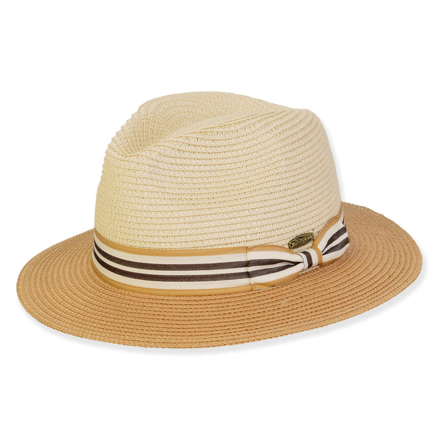 Sun N Sand Men's Hats | Neutral Paperbraid Fedora Brim 2.25