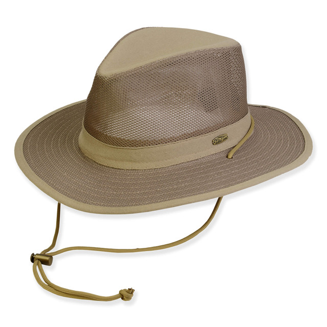 sun n sand Men's Hats | Olive 45% Cotton/55% Linen Safari Brim 3